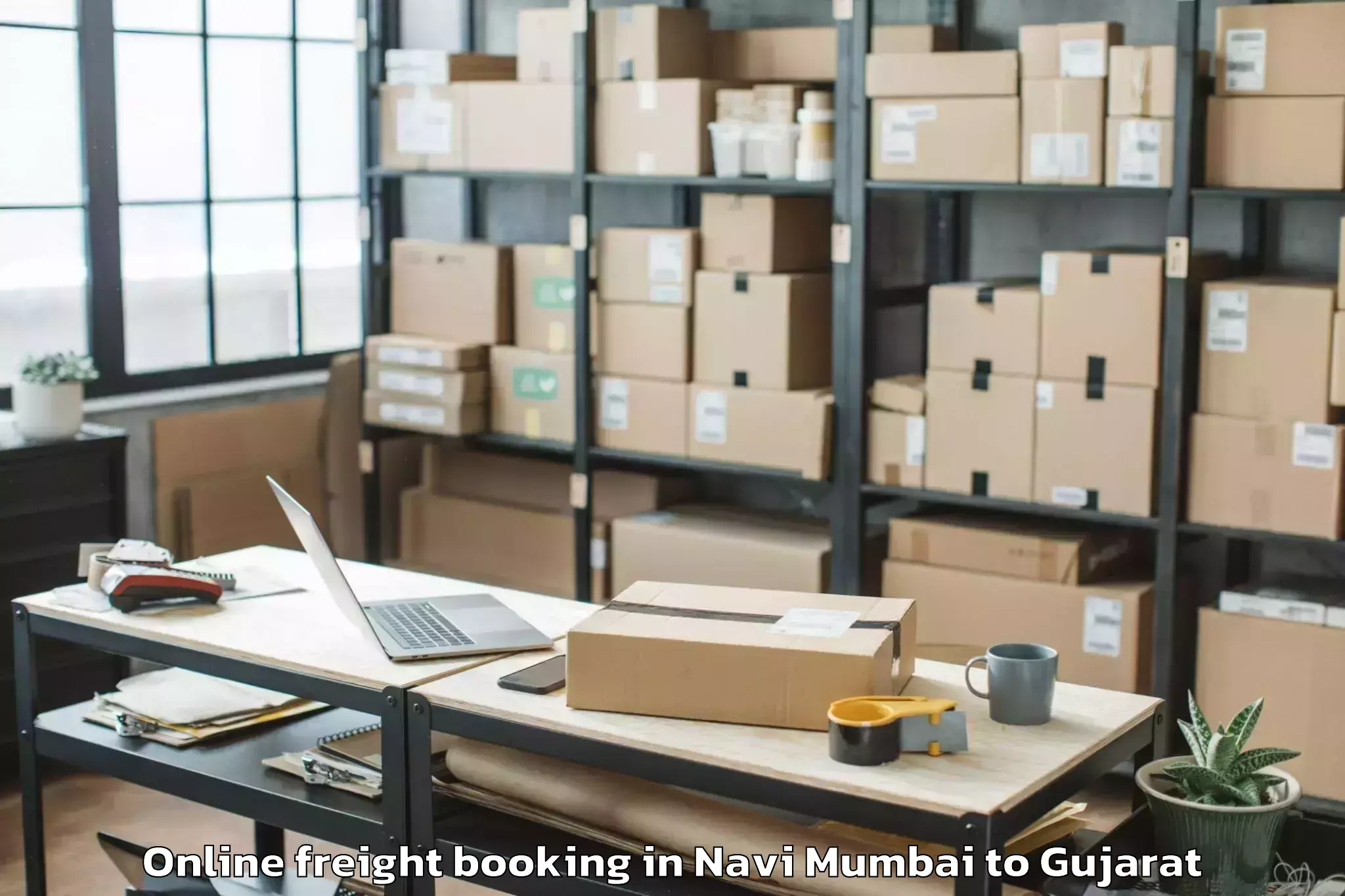 Hassle-Free Navi Mumbai to Lunawada Online Freight Booking